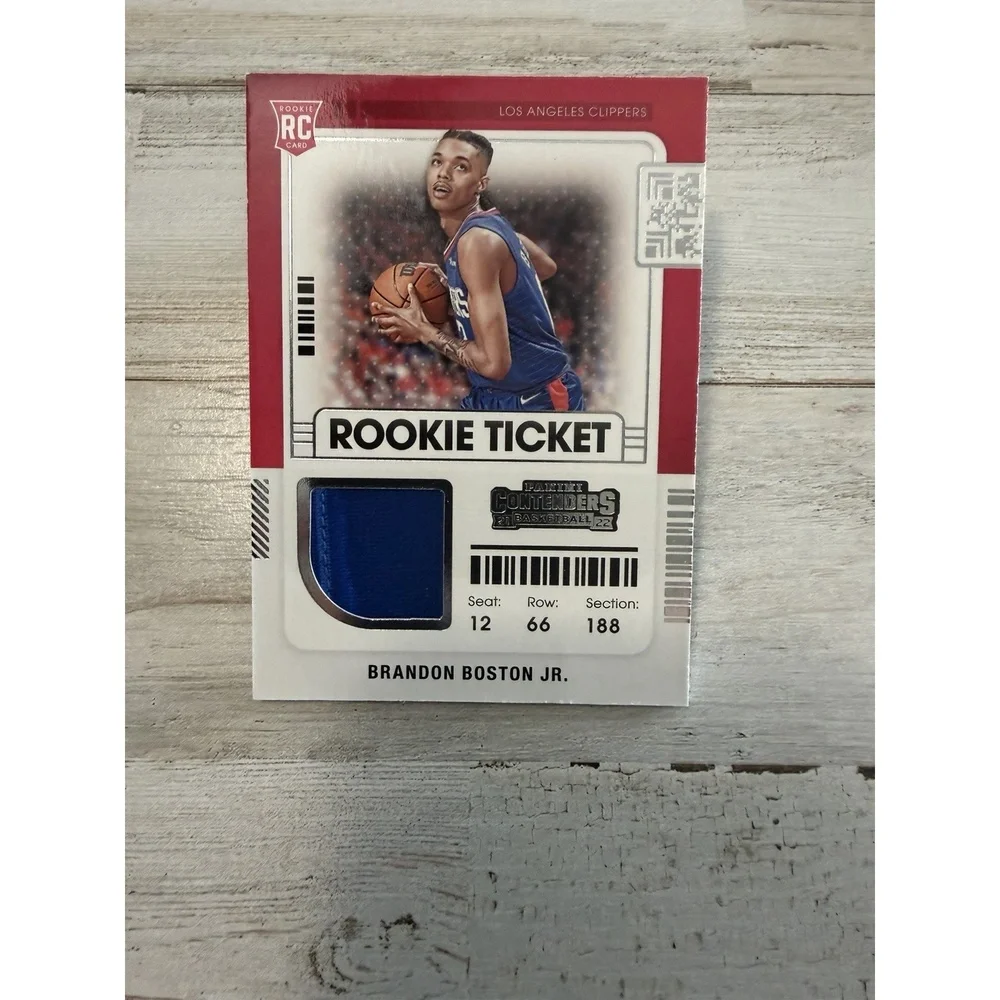 2021-22 Panini Contenders Brandon Boston Jr. Rookie Ticket Jersey Patch RC